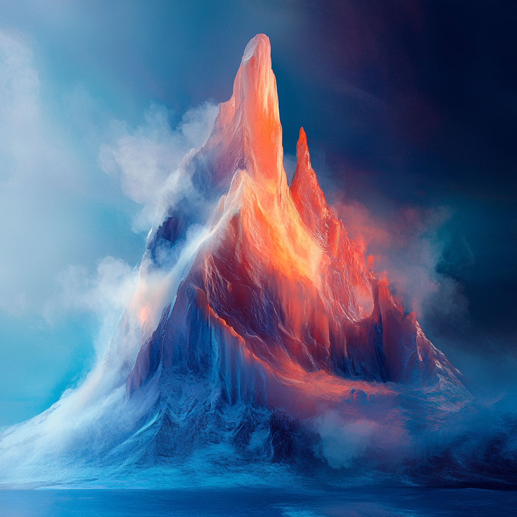 Ice Volcano — 25 Momme, 100% Mulberry Silk, Zippered Pillowcase