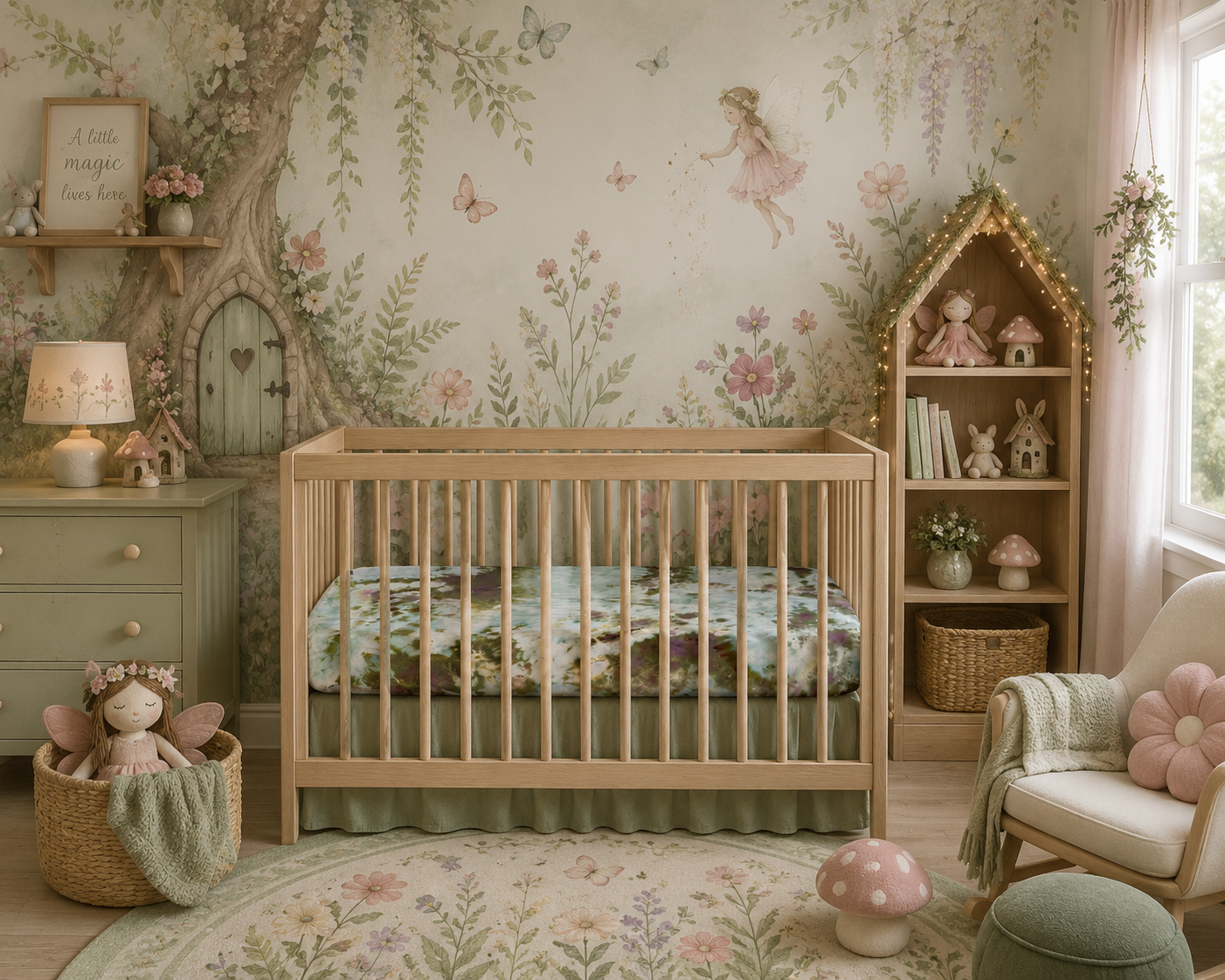 Blooming Garden  — 19 Momme, 100% Mulberry Silk, Standard Crib Sheet