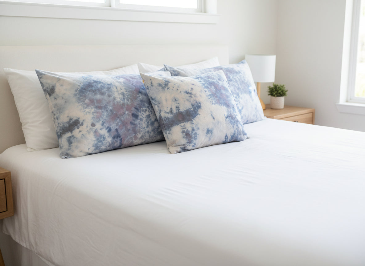 Midnight Glacier  — 25 Momme, 100% Mulberry Silk, Zippered Pillowcase